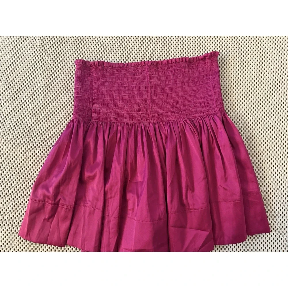 Natural Life Skort Skirt Shorts S Magenta Daisy Smocked Waist Boho Hippie Gypsy